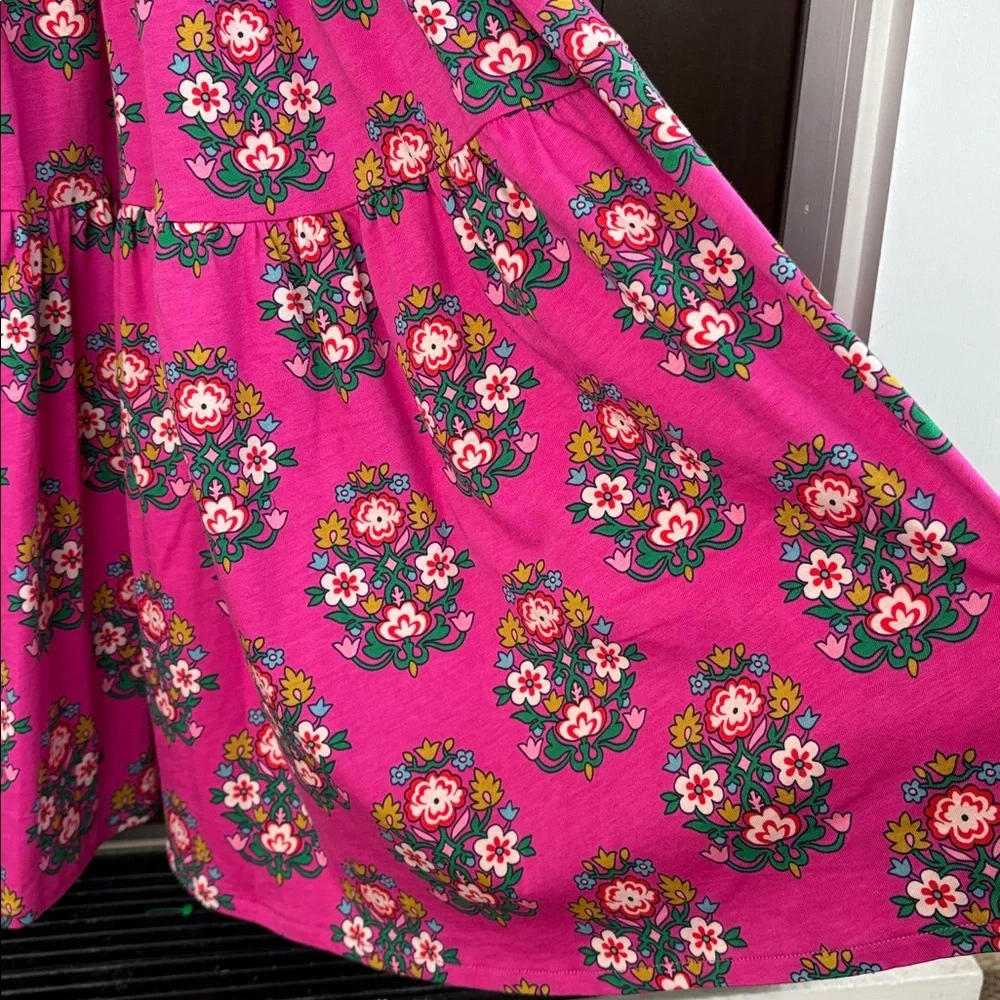 Boden Fuchsia Floral Long Sleeve Dress - Picture 13 of 16